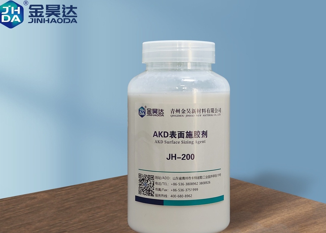 agente de cola de superfície contínuo Milky White Liquid do índice JH AKD200 AKD de 20% para o papel de escrita e imprimindo