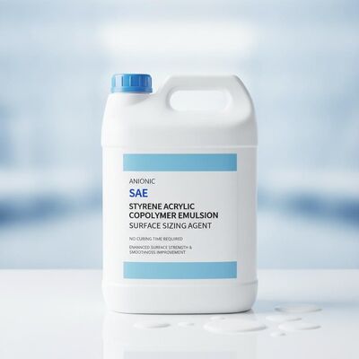 Bom preço Agente de dimensionamento de superfície em emulsão de copolímero acrílico de estireno SAE aniônico sem tempo de curado necessário para melhorar a resistência e a suavidade da superfície on-line