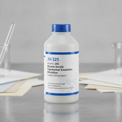 JH-325 Agente de dimensionamento de superfície de emulsão de copolímero acrílico estireno SAE aniônico com resistência superficial aprimorada e excelente adesão para desempenho superior em papéis culturais